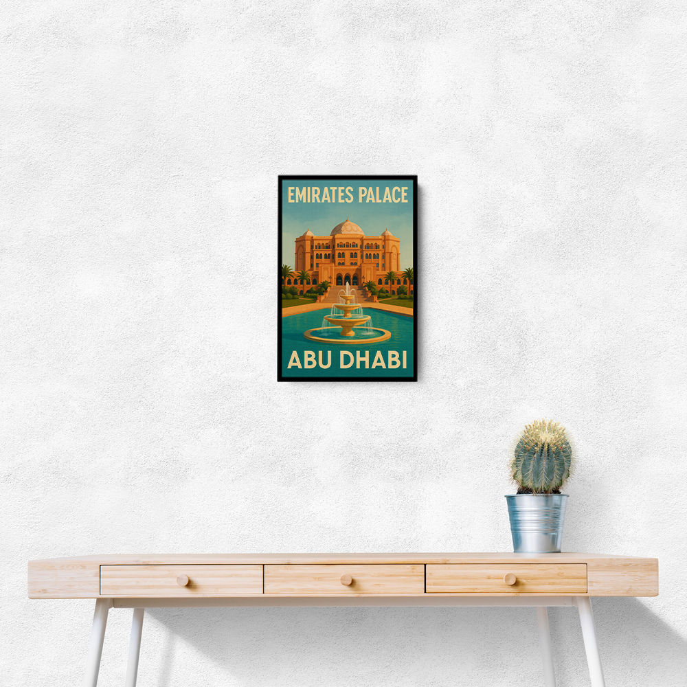 Emirates Palace Abu Dhabi Travel Poster Wall Art