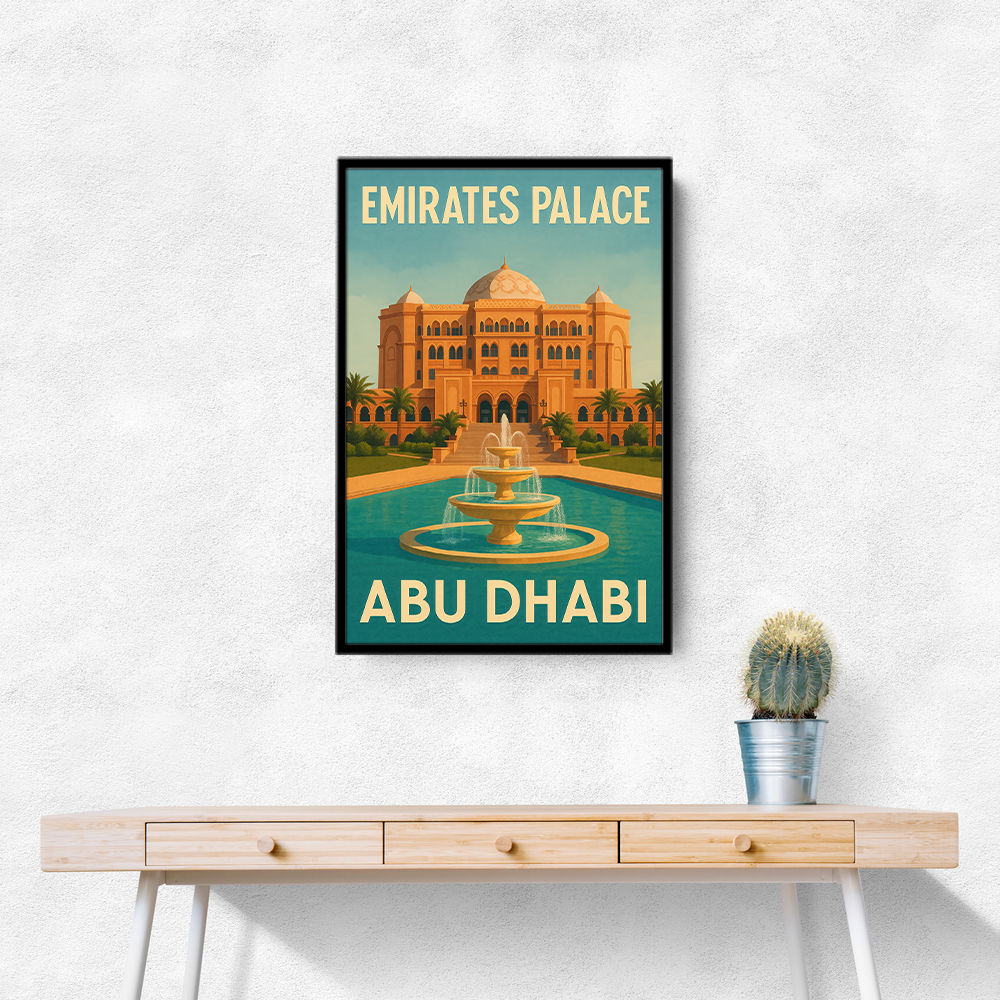 Emirates Palace Abu Dhabi Travel Poster Wall Art