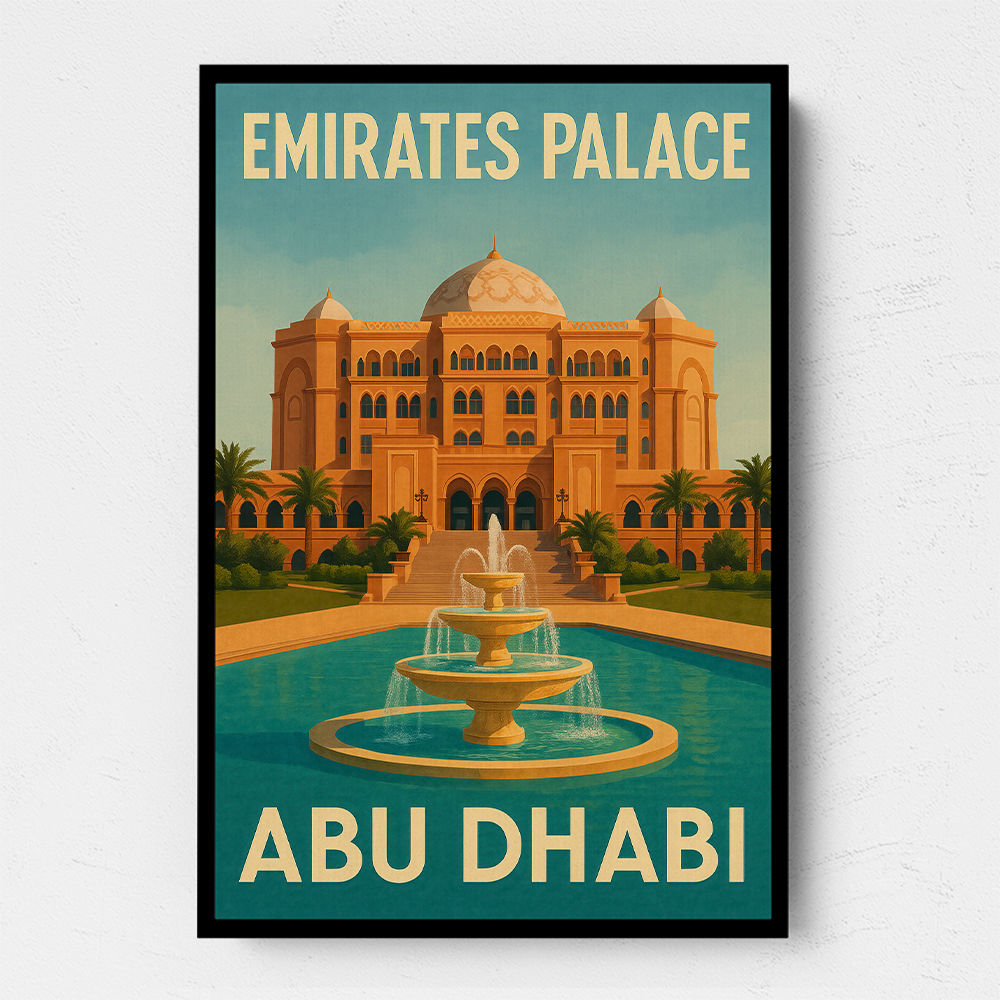 Emirates Palace Abu Dhabi Travel Poster Wall Art