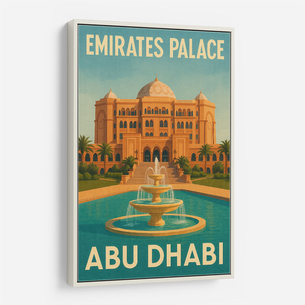 Emirates Palace Abu Dhabi Travel Poster Wall Art