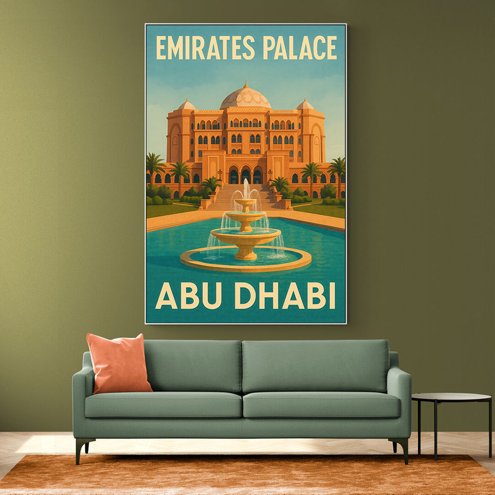 Emirates Palace Abu Dhabi Travel Poster Wall Art