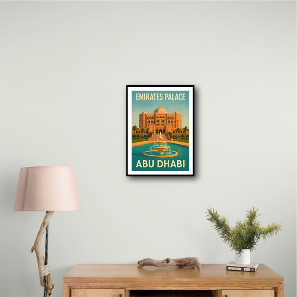 Emirates Palace Abu Dhabi Travel Poster Wall Art