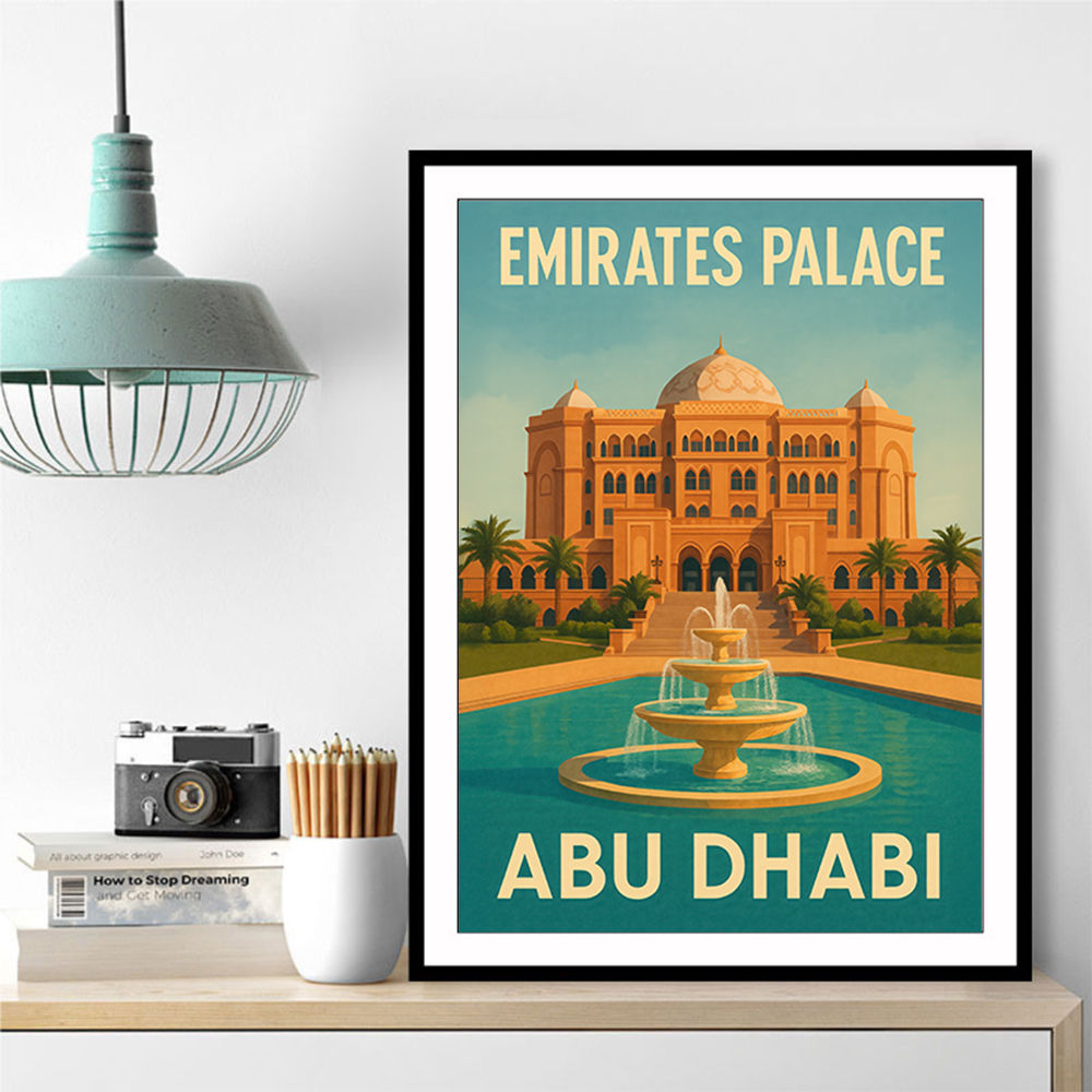 Emirates Palace Abu Dhabi Travel Poster Wall Art