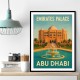 Emirates Palace Abu Dhabi Travel Poster Wall Art