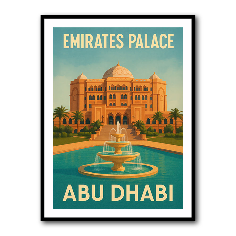 Emirates Palace Abu Dhabi Travel Poster Wall Art