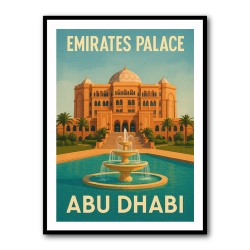 Emirates Palace Abu Dhabi Travel Poster Wall Art