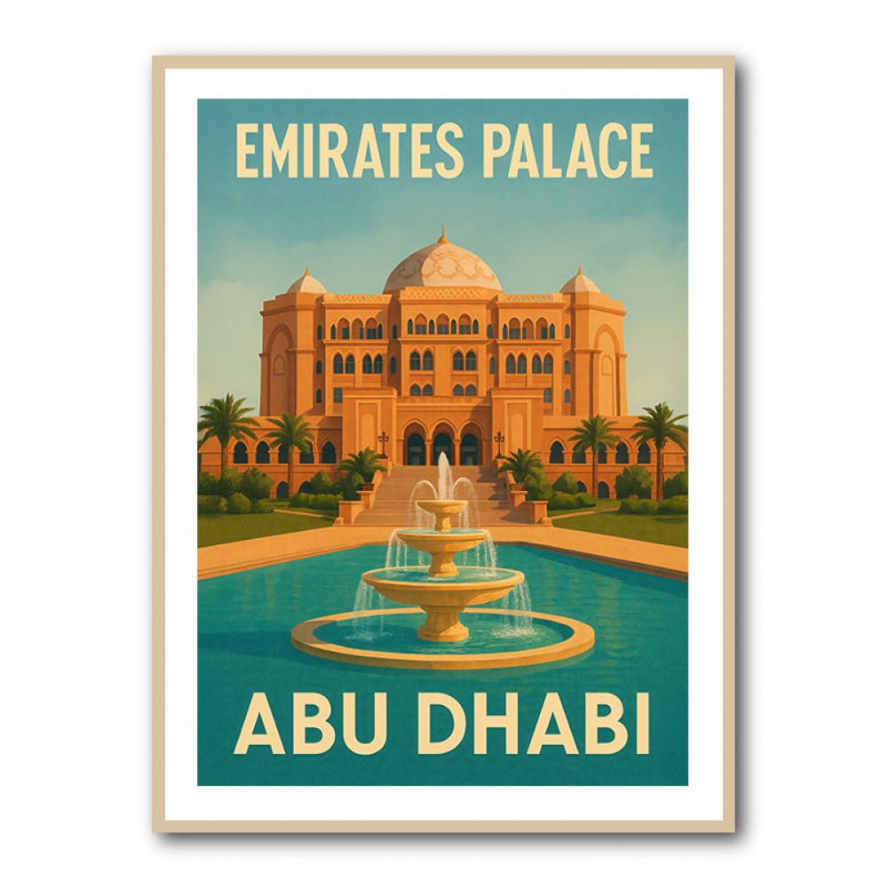 Emirates Palace Abu Dhabi Travel Poster Wall Art