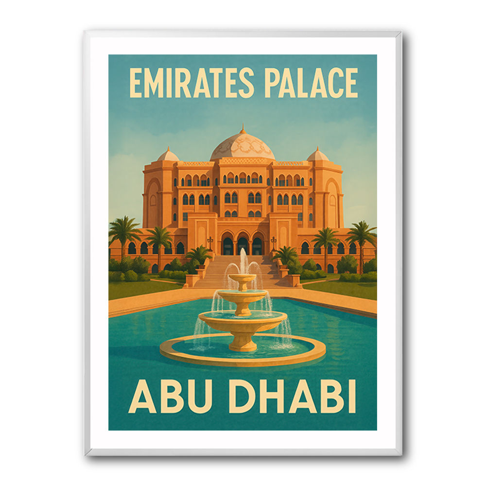 Emirates Palace Abu Dhabi Travel Poster Wall Art