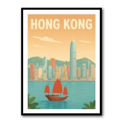 Hong Kong Travel Poster Wall Art