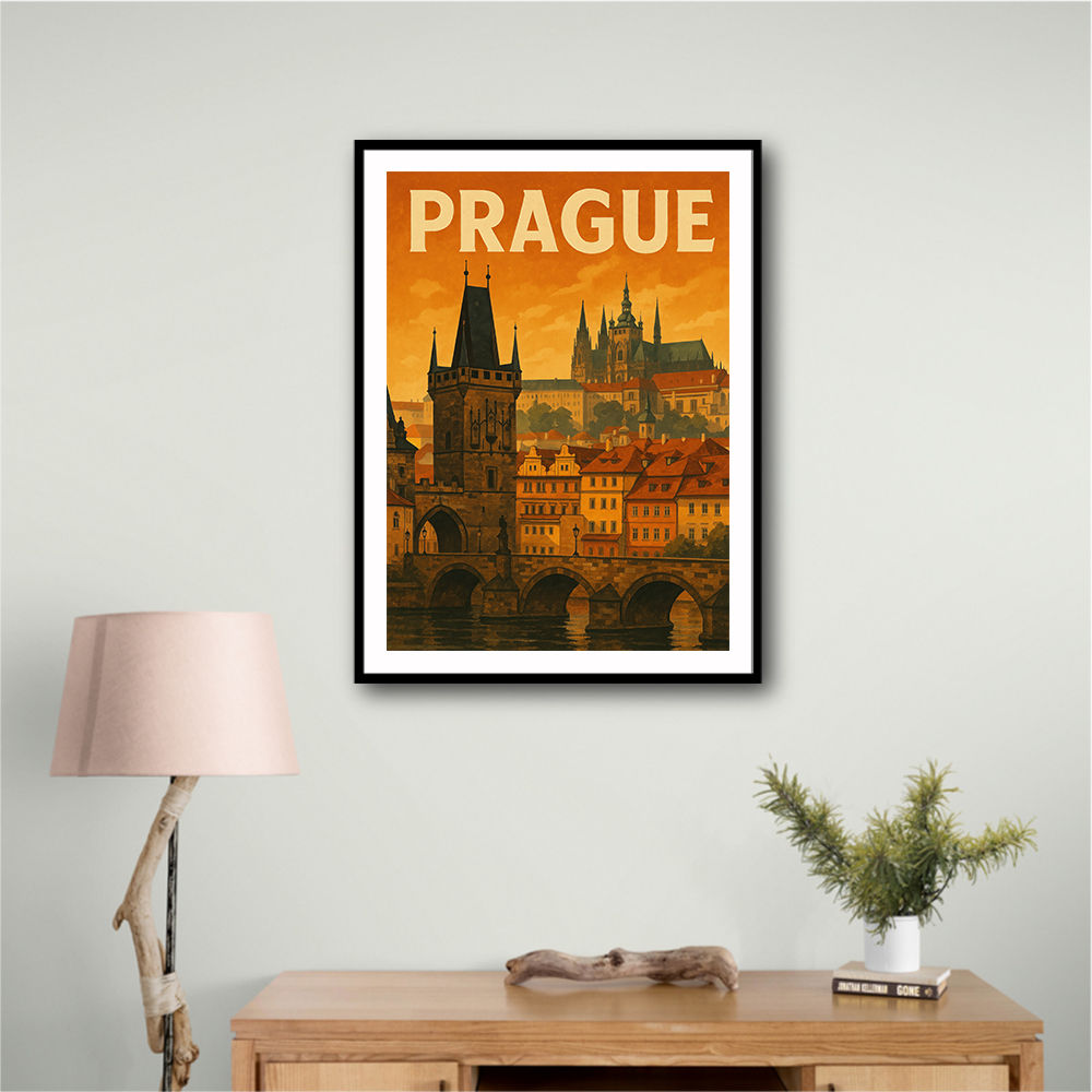 Prague Travel Poster Wall Art Prague Travel Poster Wall Art