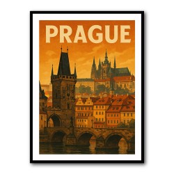Prague Travel Poster Wall Art
