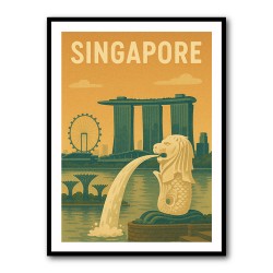 Singapore Travel Poster Wall Art