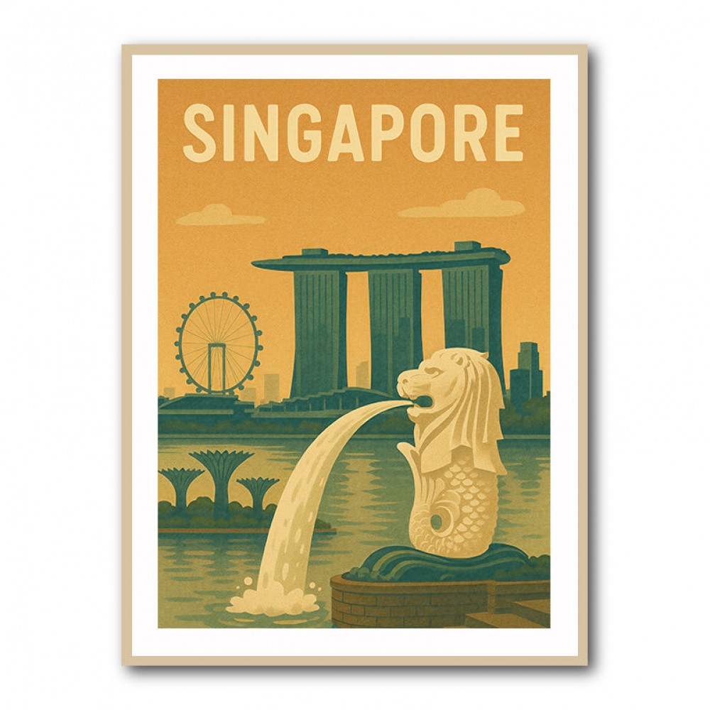 Singapore Travel Poster Wall Art Singapore Travel Poster Wall Art