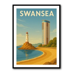 Swansea Travel Poster Wall Art