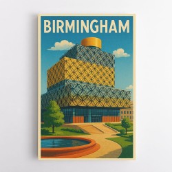 Birmingham Library Travel Poster Wall Art