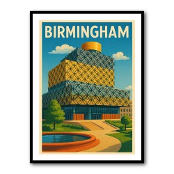 Birmingham Library Travel Poster Wall Art