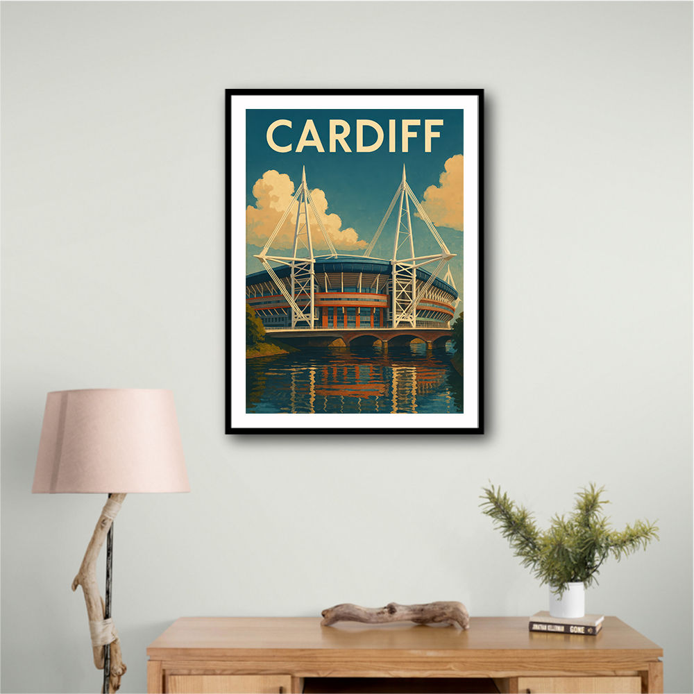 Cardiff Principality Stadium Travel Poster Wall Art Cardiff Principality Stadium Travel Poster Wall Art