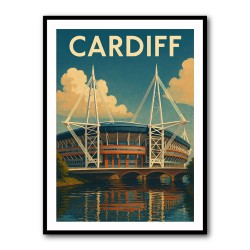 Cardiff Principality Stadium Travel Poster Wall Art