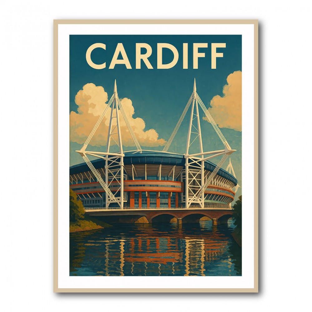 Cardiff Principality Stadium Travel Poster Wall Art Cardiff Principality Stadium Travel Poster Wall Art