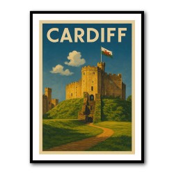 Cardiff Castle Travel Poster 1 Wall Art
