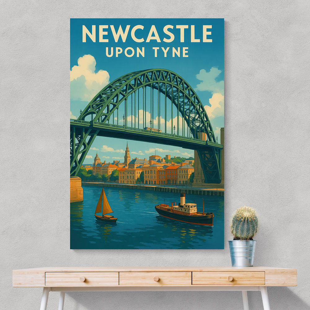 Newcastle Upon Tyne Travel Poster Wall Art
