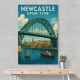 Newcastle Upon Tyne Travel Poster Wall Art