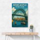 Newcastle Upon Tyne Travel Poster Wall Art