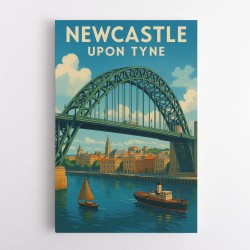 Newcastle Upon Tyne Travel Poster Wall Art
