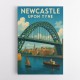 Newcastle Upon Tyne Travel Poster Wall Art