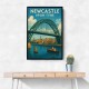 Newcastle Upon Tyne Travel Poster Wall Art