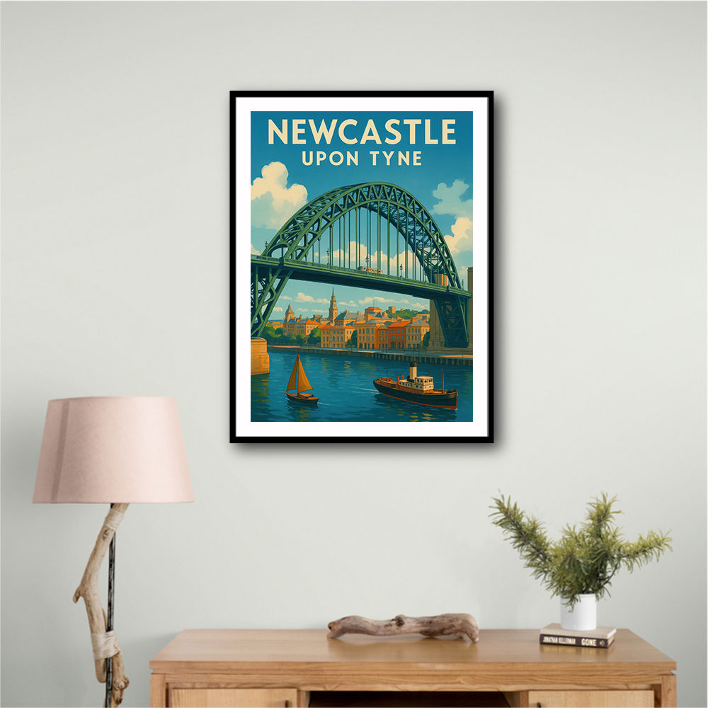 Newcastle Upon Tyne Travel Poster Wall Art