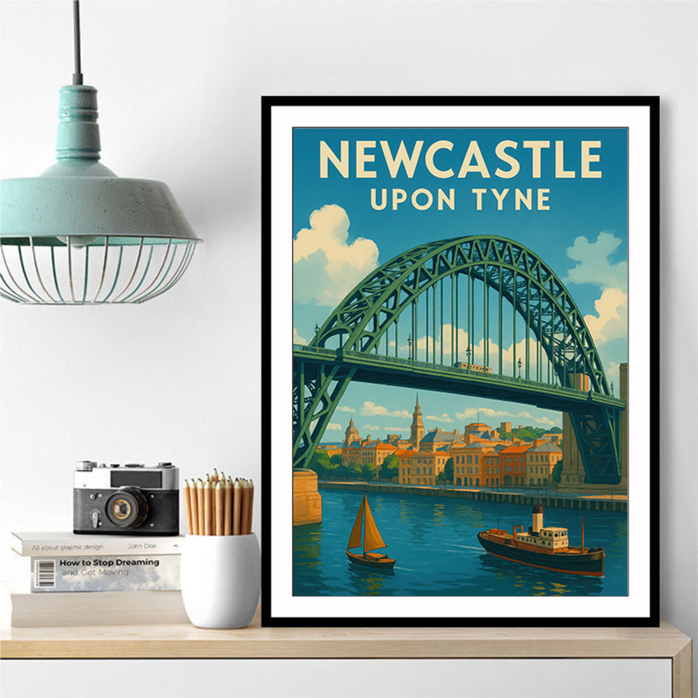 Newcastle Upon Tyne Travel Poster Wall Art