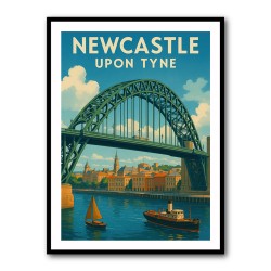 Newcastle Upon Tyne Travel Poster Wall Art