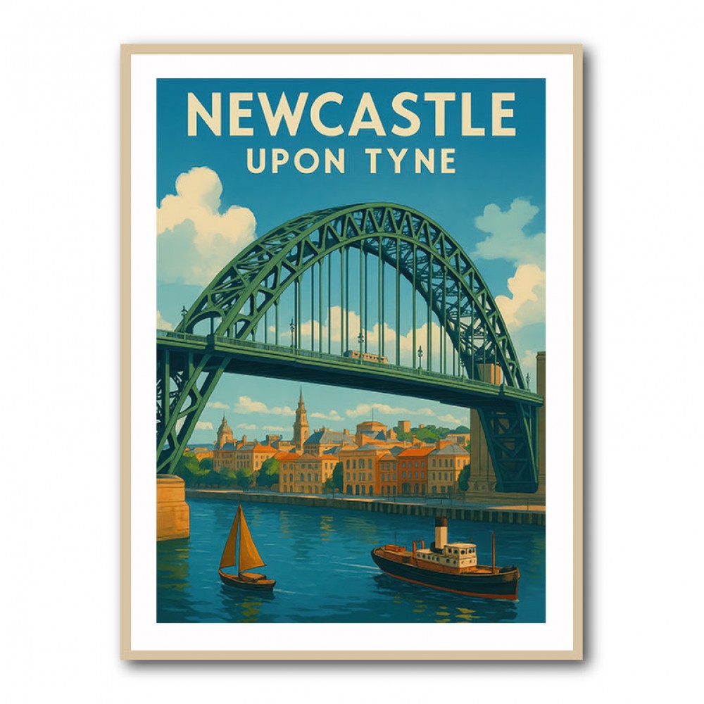 Newcastle Upon Tyne Travel Poster Wall Art