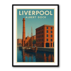 Albert Dock Liverpool Travel Poster 1 Wall Art