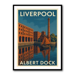 Albert Dock Liverpool Travel Poster Wall Art