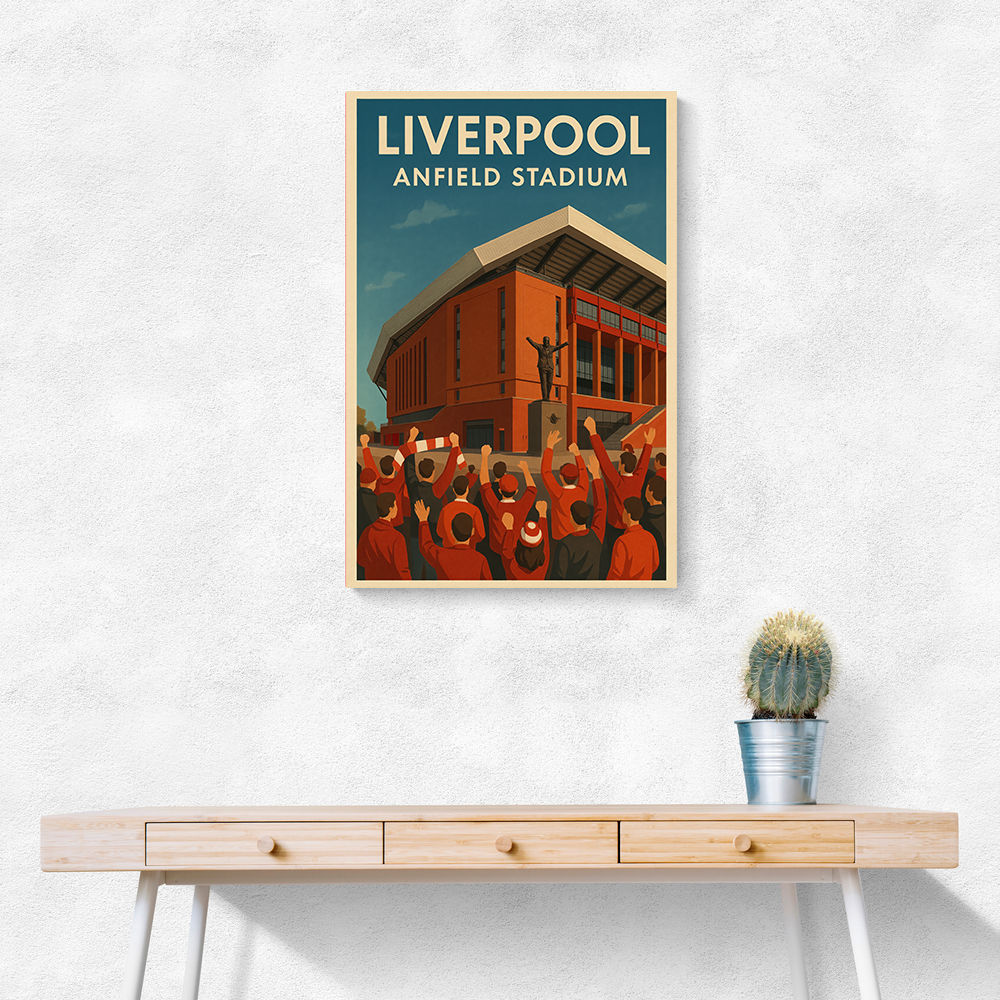 Anfield Stadium Liverpool Travel Poster Wall Art Anfield Stadium Liverpool Travel Poster Wall Art