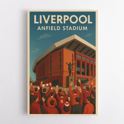 Anfield Stadium Liverpool Travel Poster Wall Art