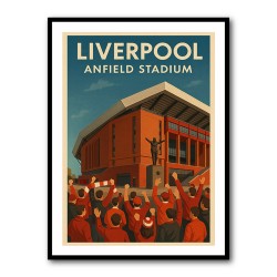 Anfield Stadium Liverpool Travel Poster Wall Art