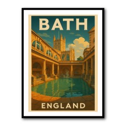 Bath England Travel Poster Wall Art