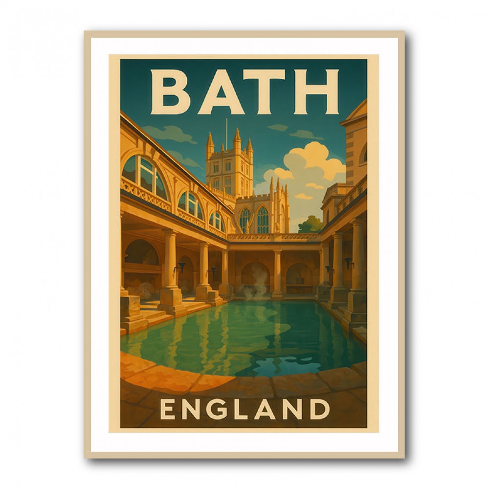 Bath England Travel Poster Wall Art Bath England Travel Poster Wall Art