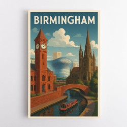 Birmingham Travel Poster 2 Wall Art