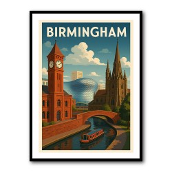 Birmingham Travel Poster 2 Wall Art