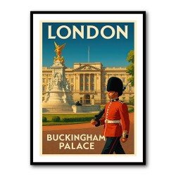 Buckingham Palace London Travel Poster Wall Art