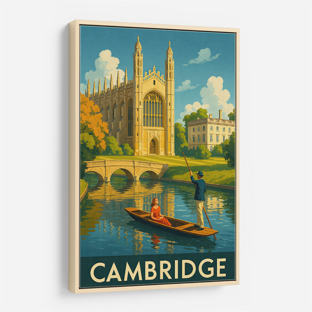 Cambridge Travel Poster Wall Art Cambridge Travel Poster Wall Art
