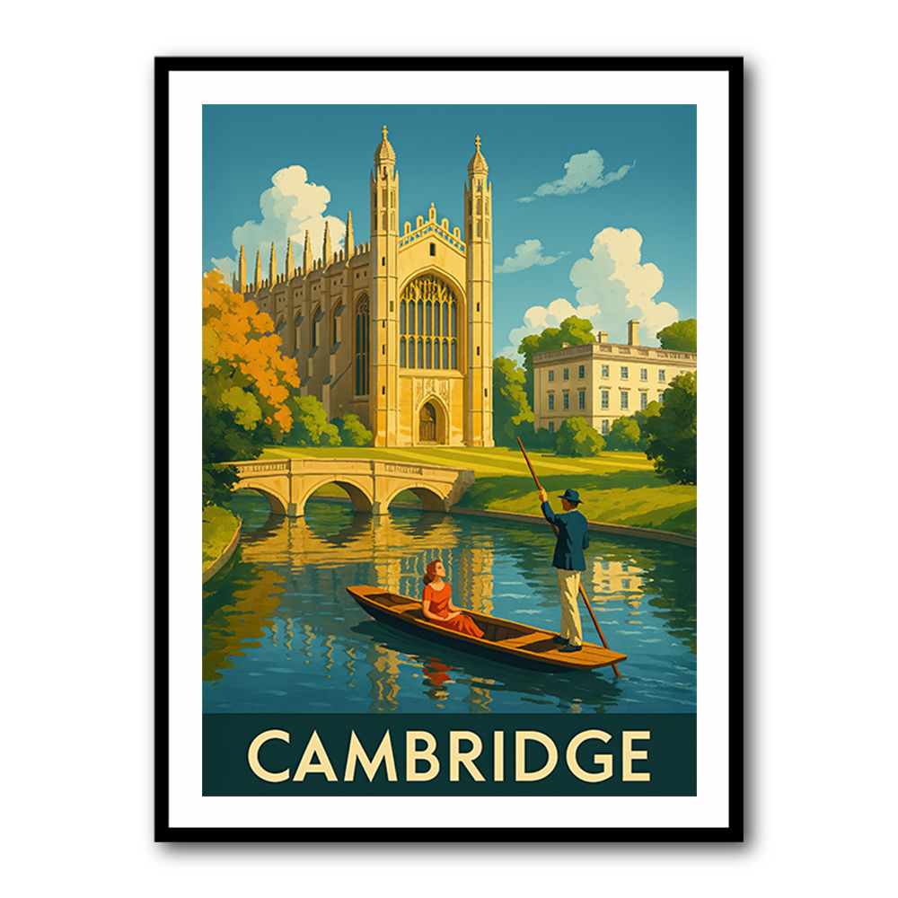 Cambridge Travel Poster Wall Art Cambridge Travel Poster Wall Art
