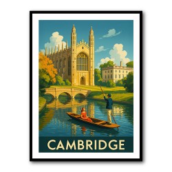 Cambridge Travel Poster Wall Art