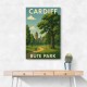 Cardiff Bute Park Travel Poster Wall Art Cardiff Bute Park Travel Poster Wall Art