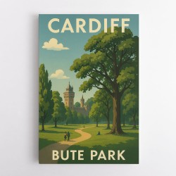 Cardiff Bute Park Travel Poster Wall Art