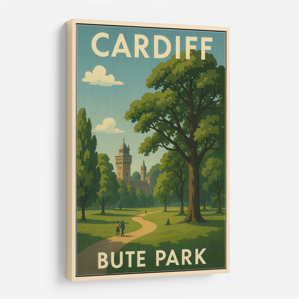 Cardiff Bute Park Travel Poster Wall Art Cardiff Bute Park Travel Poster Wall Art